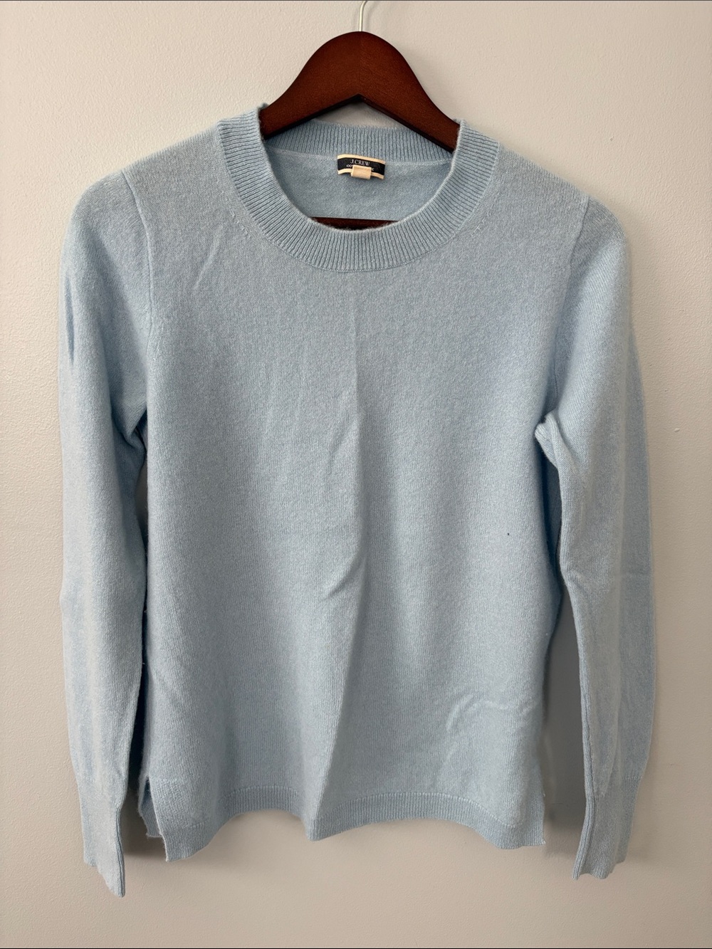 J. Crew Light Blue Cashmere Crewneck Sweater